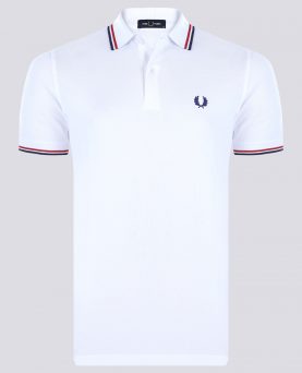 Fred Perry Poloshirt - White/Red/Navy