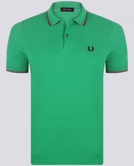Fred Perry Poloshirt - Green/Black/Pink