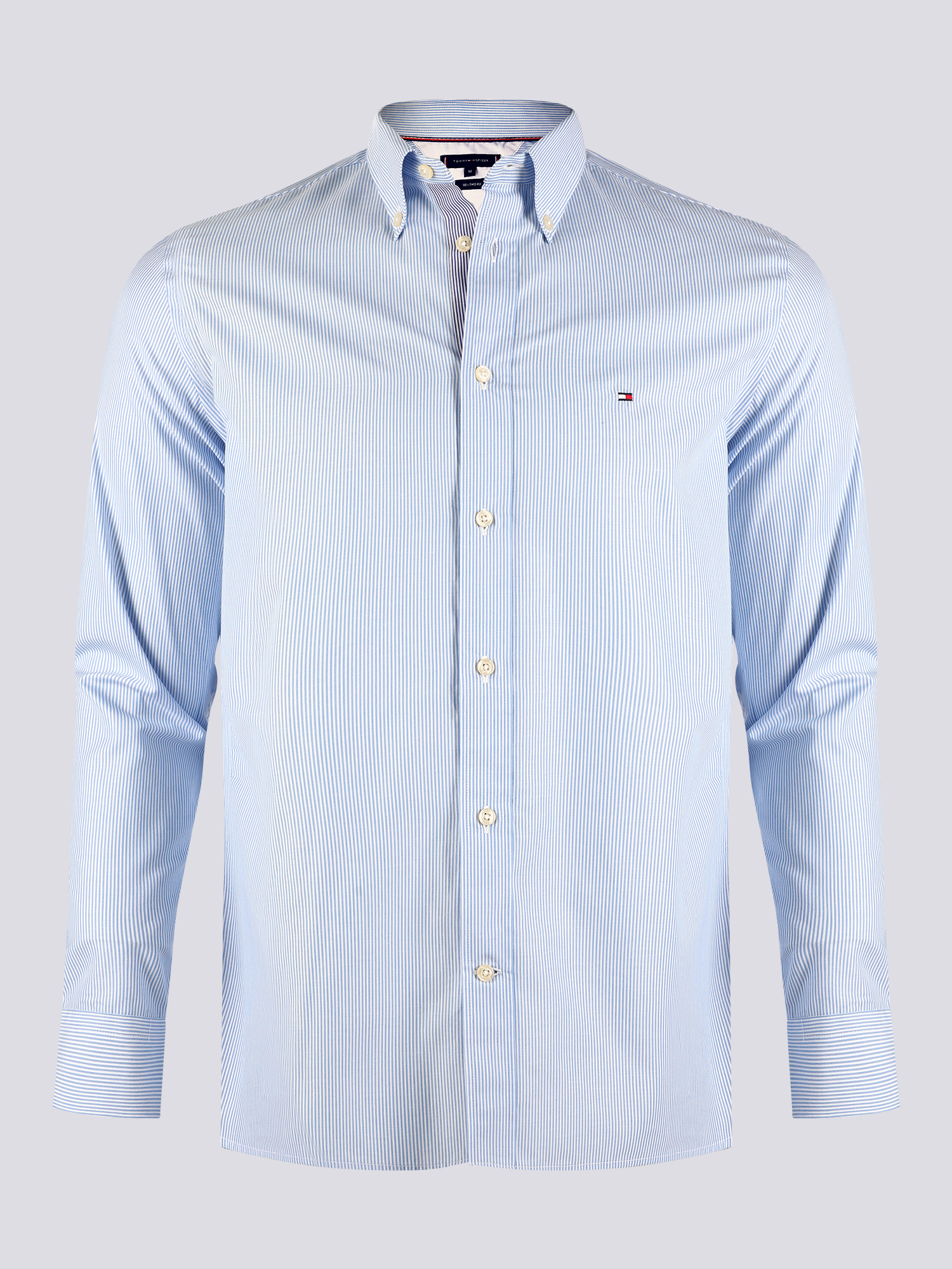 dine Regeneration til Tommy Hilfiger Blue/White Striped Shirt - Outlet Fashion