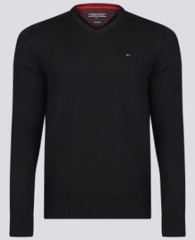 Tommy Hilfiger V-Neck Pullover Black