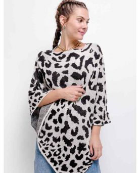 Poncho Leopard print - Beige