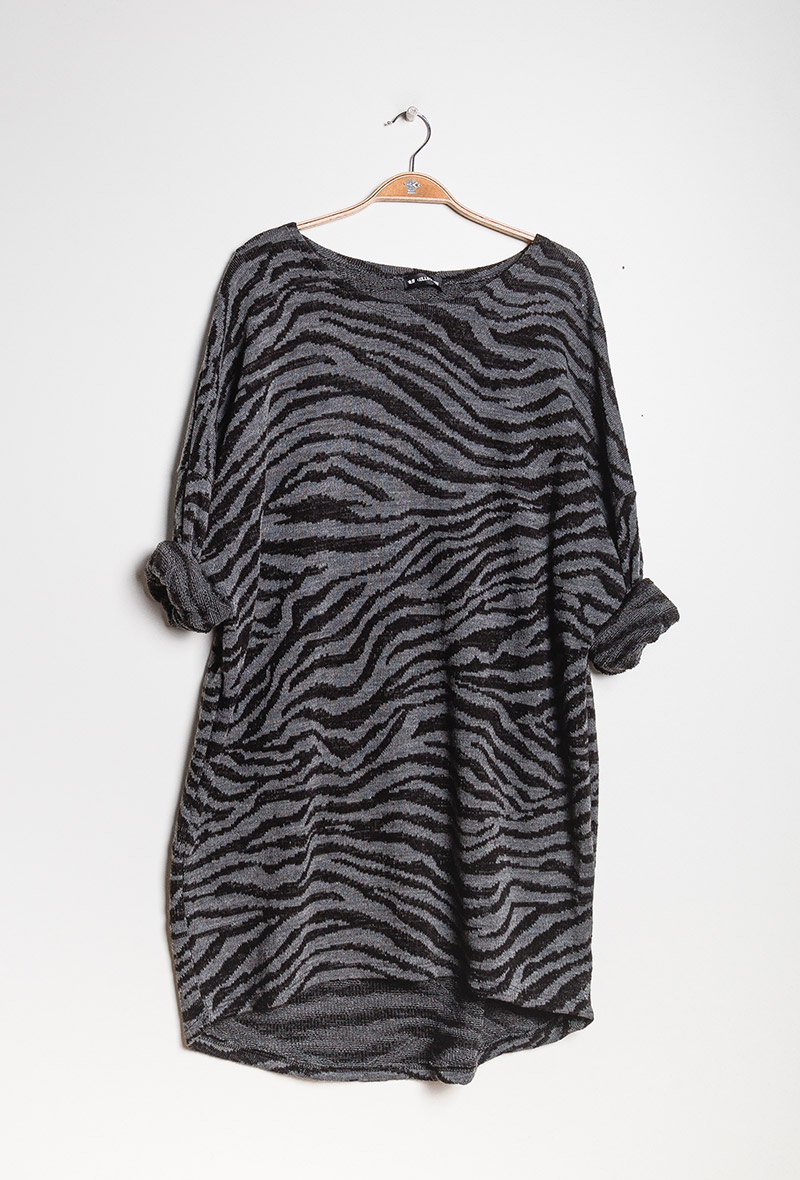 Zebra Tunic - Grey - Fashion