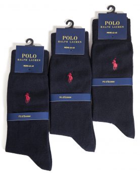 Ralph Lauren 3 - pack Mens socks, Navy