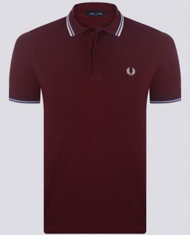 Fred Perry Poloshirt - Mahogany/Sky/Natural
