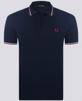Fred Perry Poloshirt - Navy/White/Red