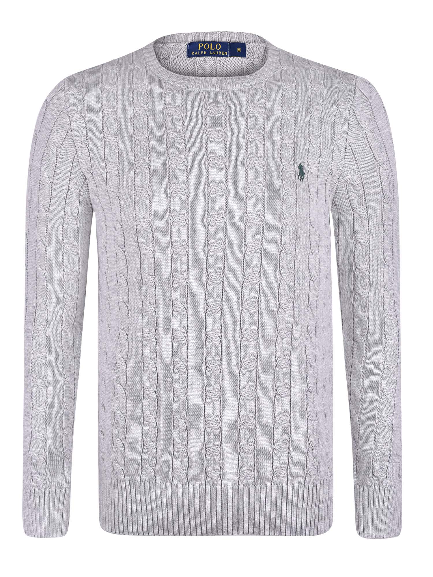 Polo Lauren Cable Knit Pullover Grey - Outlet Fashion