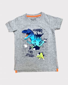 Dino Printed T-Shirt Light Grey