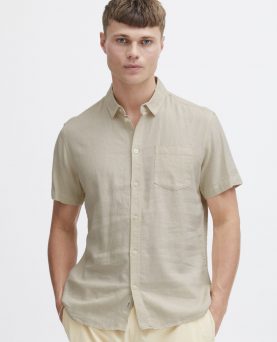 Solid SDAllan Hørskjorte Kortærmet Oatmeal