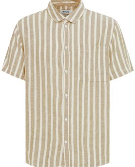 SDFried Hørskjorte Kortærmet Sand Striber