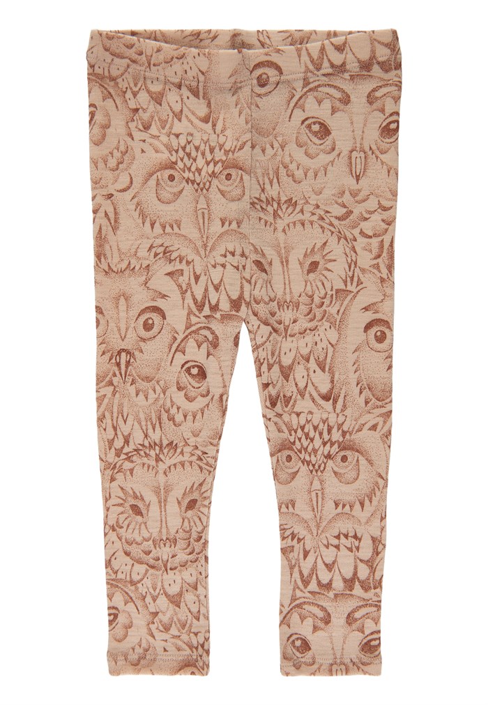 SGBPaula Uld Leggings Ugle Cuban Sand (Størrelse: 92)