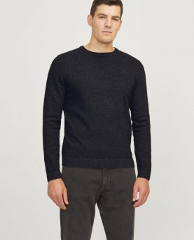 JrebCallum Knit Crew Neck Dark Grey Melange