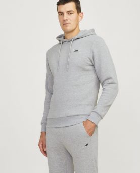 JrebRebel Logo Sweat Hoodie Light Grey Melange
