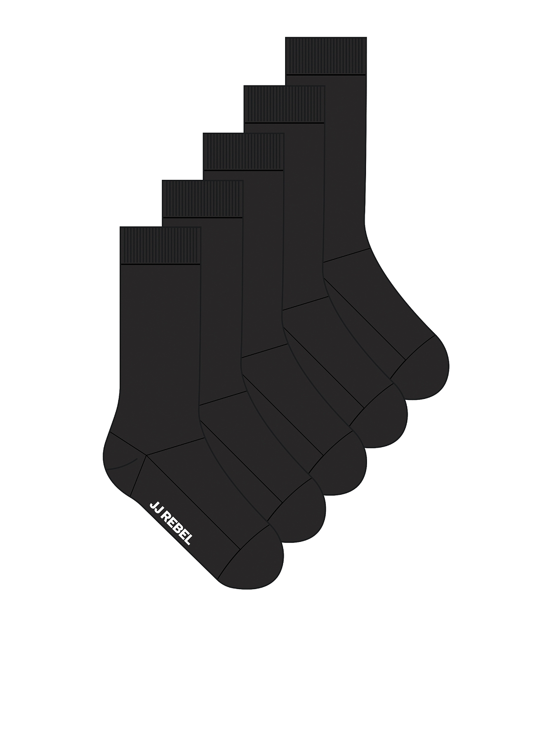JREBREBEL LOGO SOCKS 5 PACK (Størrelse: Onesize)