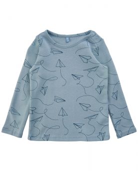 SGBella Baby L/Æ Bluse m/Paper Plane - Dusty Blue