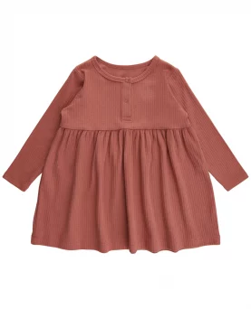 SGJenni Wide Rib Kjole - Brick Dust