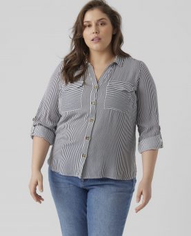 VMCBUMPY L/S SHIRT NEW CURVE SNOW WHITE/INDIA INK