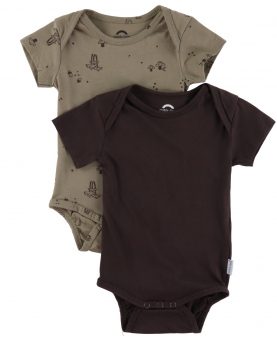 Mikk-Line 2-pak Bodysuit Chocolate Chip