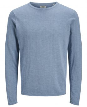 JREBNATURE SLUB KNIT CREW NECK FADED DENIM