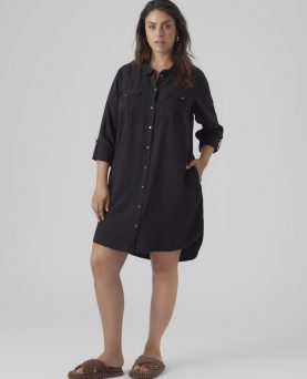 VMCSIGGA LS SHORT DRESS CURVE BLACK
