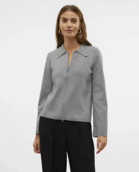 VMHANNA LS STRIK CARDIGAN MEDIUM GREY MELANGE
