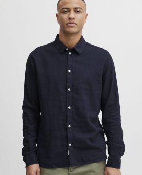 Solid Hørskjorte Ls Insignia Blue 3XL