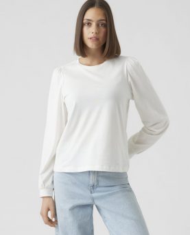 VMKERRY LS O-NECK TOP SNOW WHITE