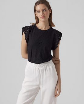 VMTASSA FRILL TOP BLACK