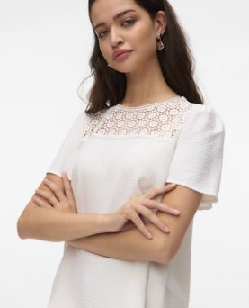 VMALVA CROCHET SS TOP CLOUD DANCER