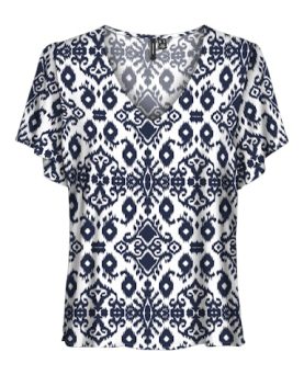 VMEASY JOY V-NECK SS BLOUSE NAVY BLAZER