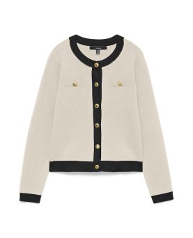 VMOLI LS O-NECK CARDIGAN BIRCH