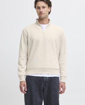 JREBZACK SWEAT HALF ZIP MOONBEAM