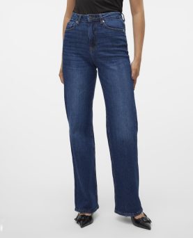VMTESSA HR WIDE JEANS RA393 DARK BLUE DENIM