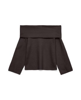 VMARIES LS OFFSHOULDER PULLOVER CHOCOLATE TORTE