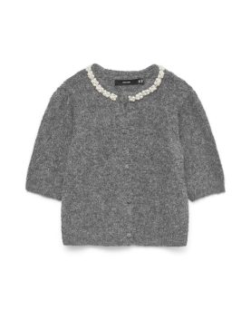 VMOCEAN 2/4 O-NECK JEWELLERY CARDIGAN MEDIUM GREY