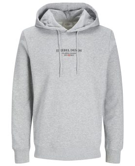 JREBJEANS REBEL PRINT SWEAT HOOD SN-Light Grey Melange