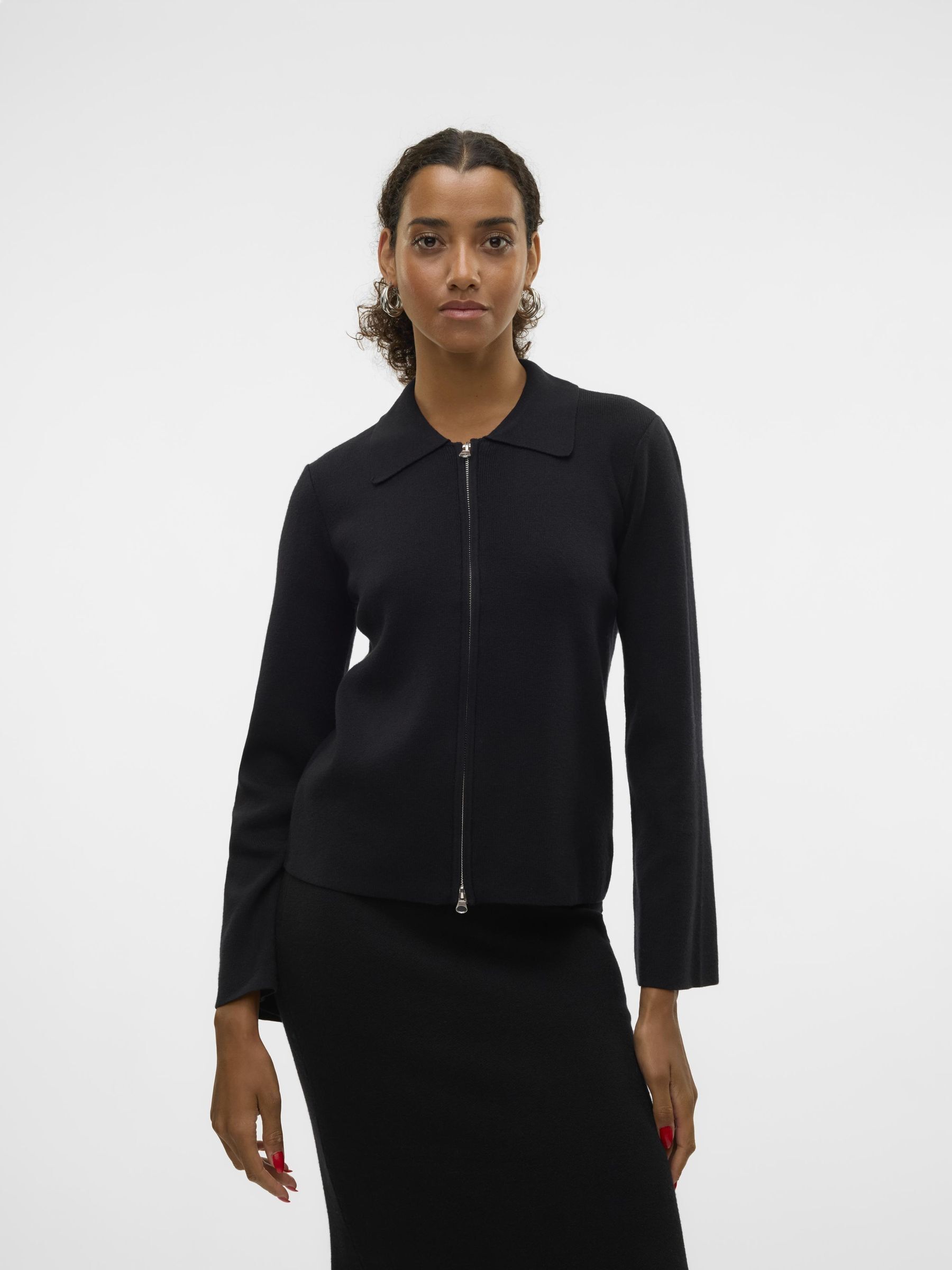 AWHANNA LS KNIT CARDIGAN BLACK (Størrelse: XL)