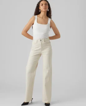 VMTESSA HR WIDE JEANS ECRU GA