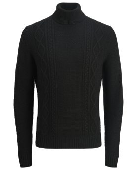 JREBJOSH KNIT ROLL NECK-Black