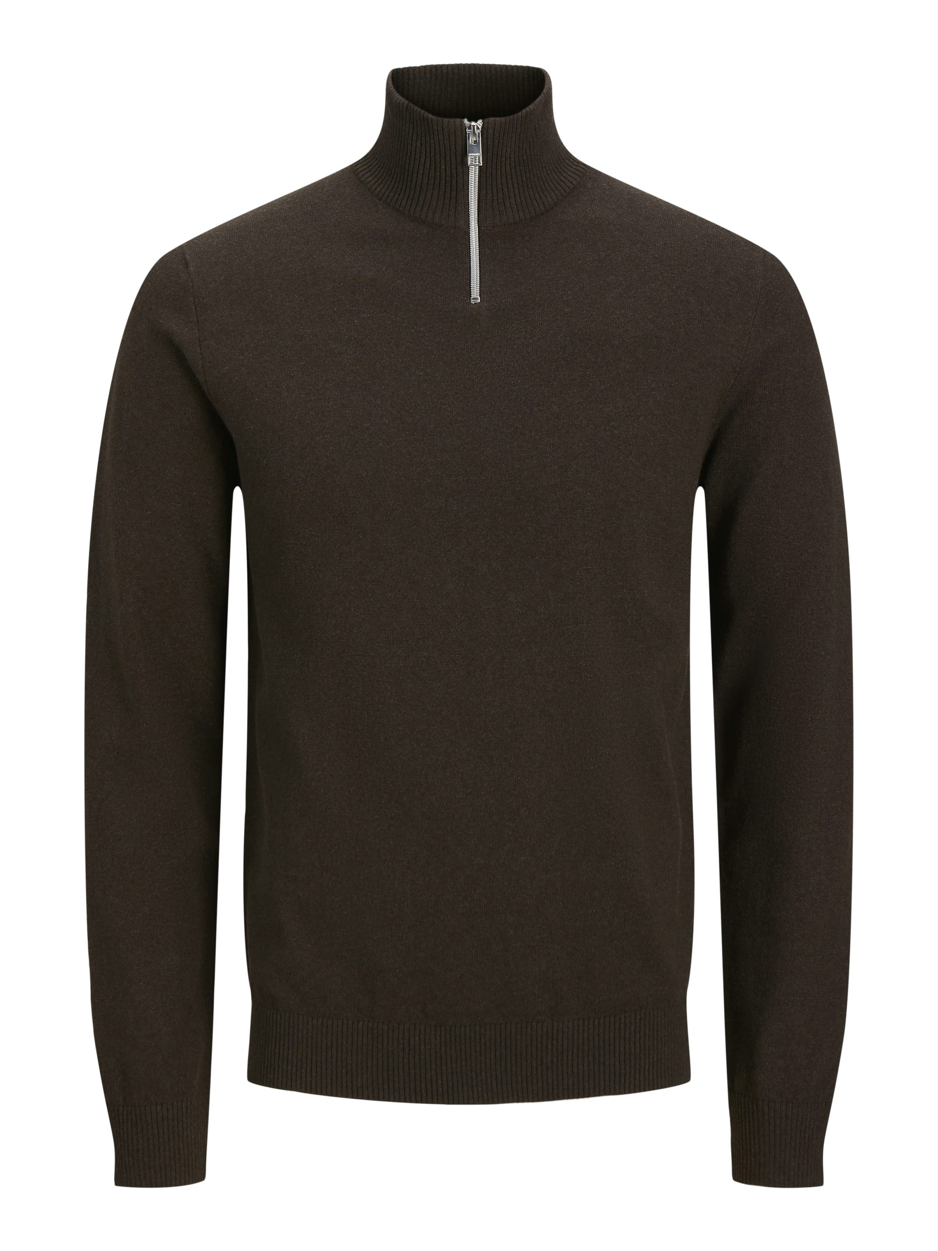 JREBCALLUM KNIT HALF ZIP SN- Chocolate Torte (Størrelse: L)
