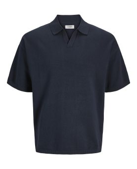 JREBCALLUM KNIT SPLIT NECK- Sky Captain