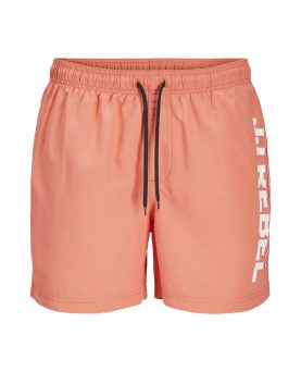 JREBHAWAII SWIM SHORT LOGO-Hot Coral