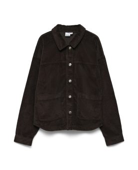 VMIAMIE LS CORDUROY SHACKET MIX NOOS-Chocolate Torte