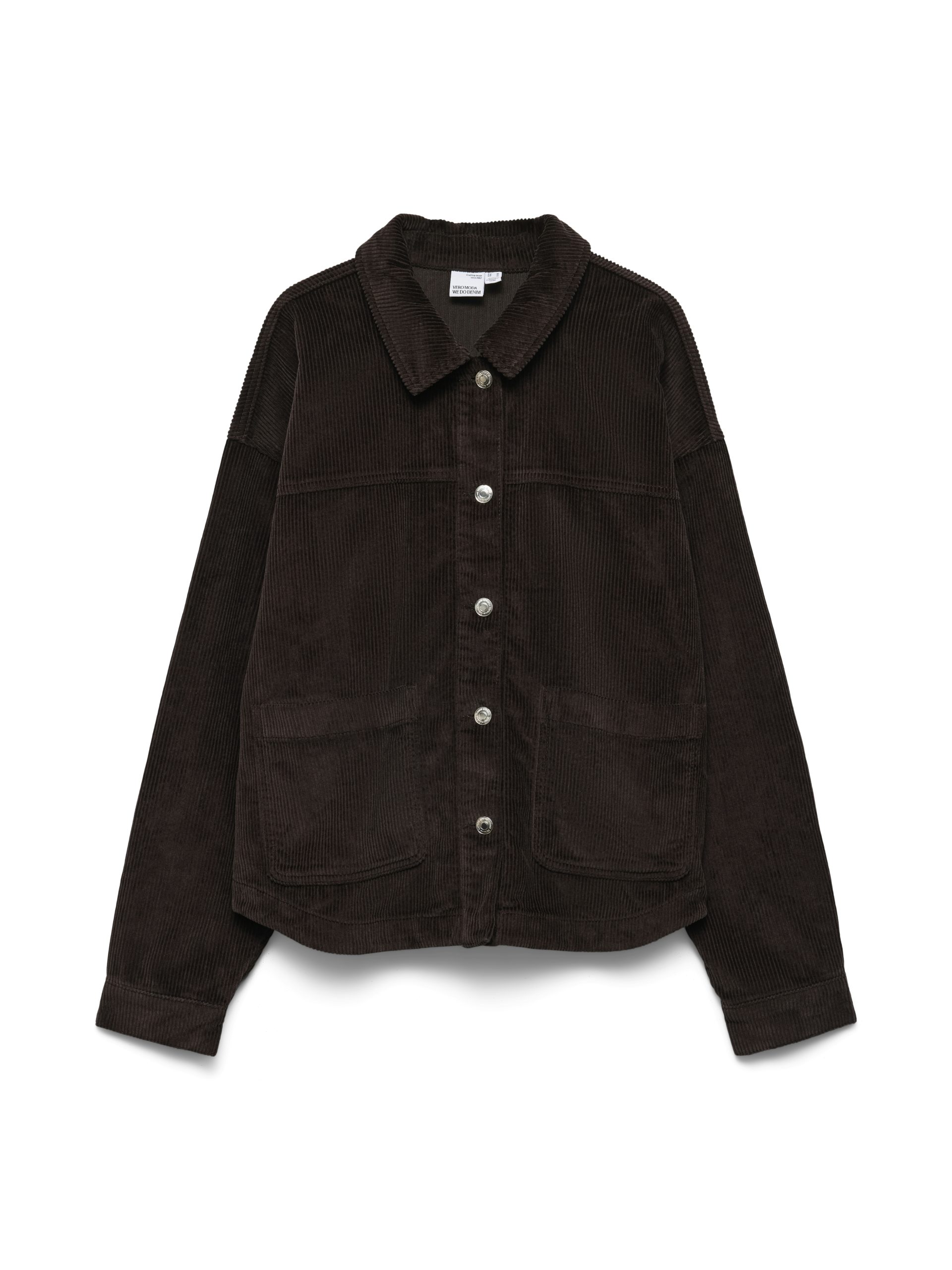 VMIAMIE LS CORDUROY SHACKET MIX NOOS-Chocolate Torte (Størrelse: XS)