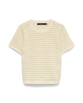 VMJAQUELINE SS O-NECK TOP BOO - Birch