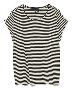 VMAVA SS TOP STRIPE JRS - Black
