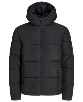 JREBREBEL LOGO PUFFER HOOD-Black