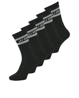 JREBREBEL LOGO TENNIS SOCKS 5 PACK-Black