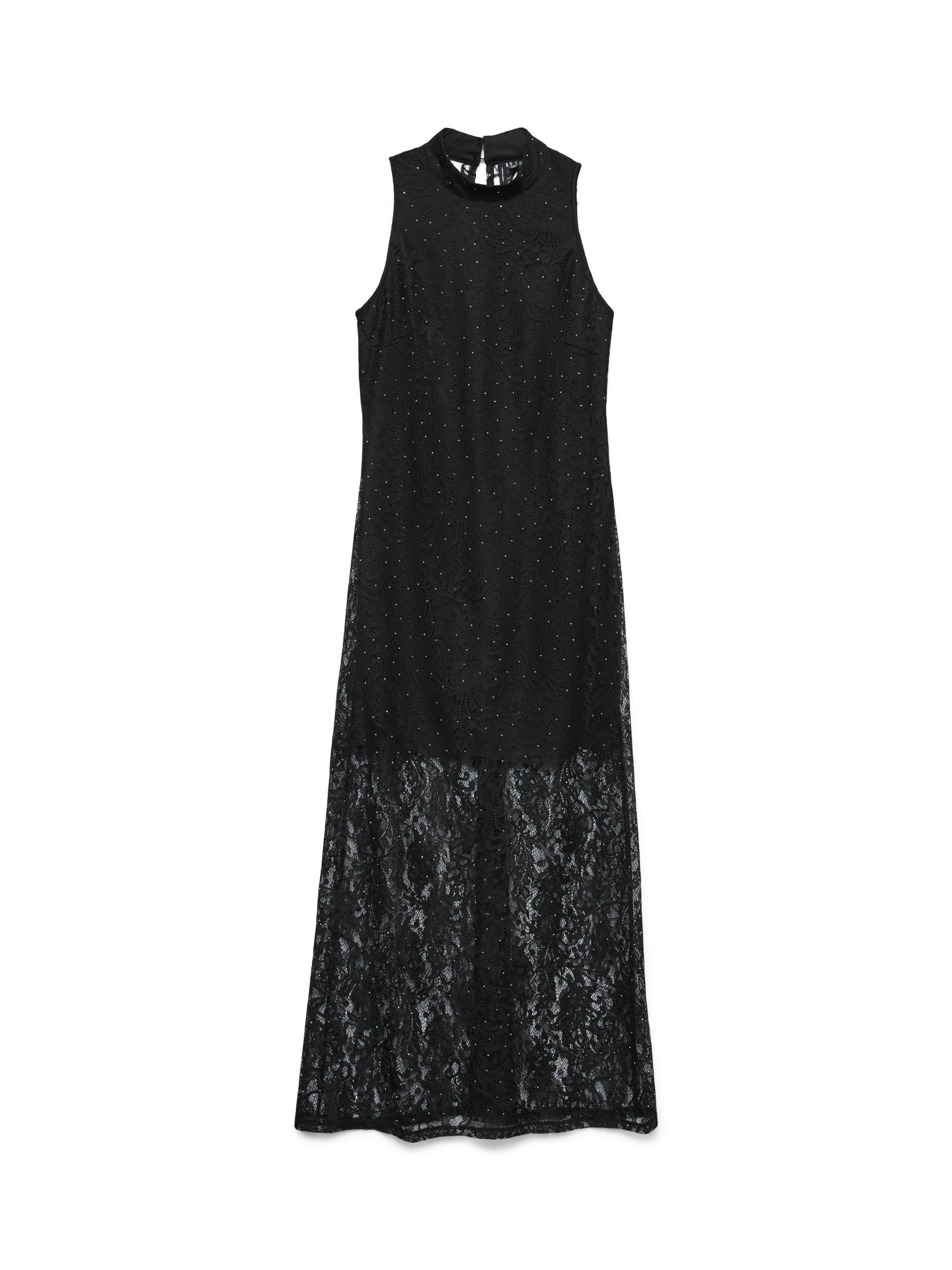 VMMANJA HALTER SL ANCLE DRESS WVN- Black (Størrelse: S)