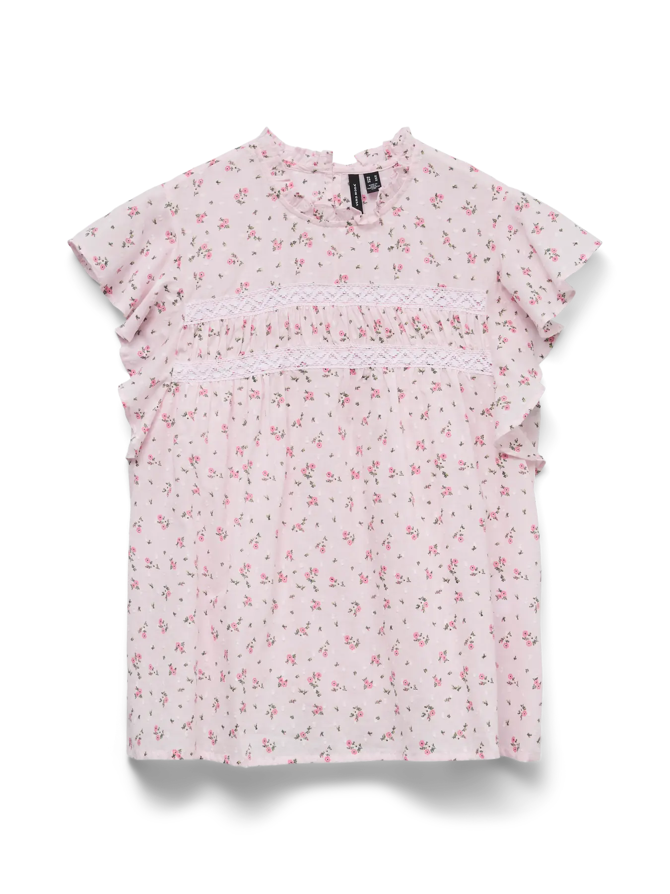 VMTRINE SL LACE TOP WVN - Pink-A-Boo/Maguerite Pink Cosm (Størrelse: L)