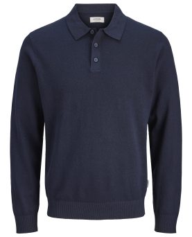 JREBCALLUM KNIT POLO NECK LS-Navy Blazer